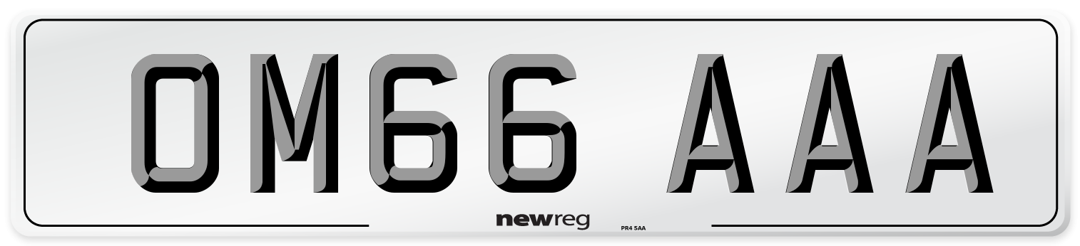 OM66 AAA Number Plate from New Reg